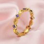 Full Band Keepsake Marquise Breast Milk Ring Bezel Solid 14K Gold Ring Settings for Resin 2x4MM Bezel with Square Birthstone Stackable Ring DIY Supplies 1294286