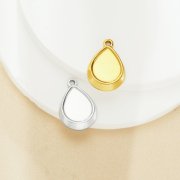 10x12MM Keepsake Breast Milk Resin Pear Bezel Pendant Settings,Minimalist Stainless Steel Pendant Charm,DIY Pendant Blank Supplies 1431539