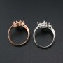 1Pcs 5x7MM 6x8MM Oval Prong Ring Settings Blank Adjustable 2 Stones Rose Gold Plated Solid 925 Sterling Silver DIY Bezel for Gemstone 1224043