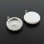 5Pcs 15MM Setting Size Stainless Steel Round Bezel Tray Color Not Tarnish Pendant Charm Settings DIY jewelry Supplies 1411223