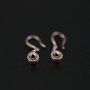 1Pair Multiple Size Pear Bezel Rose Gold Plated Solid 925 Sterling Silver Halo Pave Hook Earrings DIY Gemstone Jewelry Supplies 1706039
