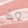 Keepsake Breast Milk Resin 6x8MM Pear Bezel Studs Earrings Blank Settings,Solid Back 14K 18K Gold Studs Earring,Pave Moissanite Earrings,DIY Earrings Supplies 1706212