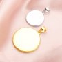 Keepsake Breast Milk Round Solid Back Pendant Bezel Settings,Solid 14K 18K Gold Charm,DIY Memory Jewelry Supplies 1411330