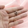 Keepsake Breast Milk Resin Pear Halo Ring Settings Solid 14K Gold Ring with 1MM Birthstone Diamond Moissanite Sapphire DIY Prong Ring Bezel Supplies 1294273
