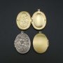 5Pcs 23x29mm brass antiqued silver,bronze,silver flower engraved vintage oval photo locket pendant charm supplies 1121052