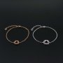 1Pcs 6-8MM Round Prong Bezel Bracelet Settings Halo Rose Gold Plated Solid 925 Sterling Silver Tray for Gemstone 6''+1.6'' 1900245