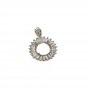 1Pcs 4-12MM Round Bezel Rose Gold Silver Gems Cz Stone Solid 925 Sterling Silver Prong Pendant Charm Settings 1411227