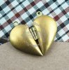 5pair 29MM raw copper lovers' heart locket pendant,vintage heart lovers' locket pendant1131023