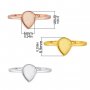 6x8MM Keepsake Breast Milk Resin Pear Ring Bezel Settings,Solid 925 Sterling Silver Rose Gold Plated Ring,High Bezel Ring,DIY Ring Supplies 1294962