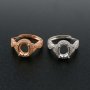 1Pcs 7x9MM Oval Halo Free Form Shank Rose Gold Plated Solid 925 Sterling Silver Adjustable Prong Ring Settings Blank for Gemstone 1224032