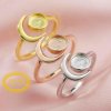 Keepsake Breast Milk 6MM Round Ring Settings Full Moon Resin Solid 14K/18K Gold DIY Ring Blank Band for Gemstone 1294328-1