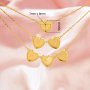 Keepsake Breast Milk Heart Bezel Pendant Settings,Solid Back Solid 14K 18K Gold Necklace,DIY Jewelry With Necklace Chain 16''+2'' 1431511