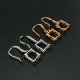 1Pair 8x10MM Rectangle Hook Earrings Settings Rose Gold Plated Solid 925 Sterling Silver Bezel DIY Supplies for Gemstone Jewelry 1706059