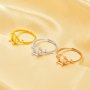 5x7MM Rectangle Prong Ring Settings,Tree Branch Leaf Solid 925 Sterling Silver Rose Gold Plated Ring,DIY Ring Supplies For Gemstone 1295034