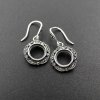 10MM Round Setting Bezel Tray Antiqued Solid 925 Sterling Silver DIY Earrings Hooks Findings 1706010
