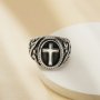 Heavy Jerusalem Cross Stainless Steel Ring,Stainless Steel Baptism Ring,Cross Religious Ring,Men's Ring,DIY Ring Supplies 1295010