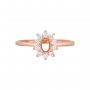 4x6MM Halo Oval Prong Ring Settings,Solid 925 Sterling Silver Rose Gold Plated Ring,Flower Vintage Styles Ring,Pave CZ Stone Ring,DIY Ring Supplies 1224223