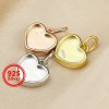 8MM Heart Bezel Settings for Breast Milk Resin Solid Back 925 Sterling Silver Pendant Charm DIY Supplies 1431080