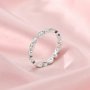 Dainty Moissanite Diamond April Birthstone Stackable Ring Wedding Engagement Full Band Antiqued Marquise Eternity Ring Rose Gold Plated Solid 925 Sterling Silver 1294258