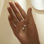 Princess Cut Square White CZ Stone Stainless Steel Charm,Square Pendant Charm With Two Loops,Minimalist Gold Plated Pendant Charm 1431462