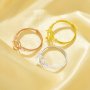 6x8MM Oval prongss Ring Settings,Solid 925 Sterling Silver Rose Gold Plated Three Stone Ring,DIY Ring Supplies For Gemstone 1224228