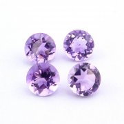 5Pcs Round Purple Amethyst February Birthstone Faceted Cut Loose Gemstone Nature Semi Precious Stone DIY Jewelry Supplies 4110169