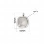 12MM Cushion Square Stainless Steel Pendant Settings,Minimalist Square Pendant Charm,Simple Square Pendant,DIY Pendant Blank 1431544
