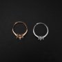 1Pcs 4-13MM Rose Gold Plated Solid 925 Sterling Silver Simple Heart Prong Bezel DIY Adjustable Ring Settings for Gemstone 1294169