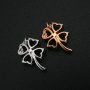 6MM Heart Prong Pendant Settings Lucky Four Leaf Clover Solid 925 Sterling Silver Rose Gold Plated Charm Bezel DIY Gemstone Supplies 1431091