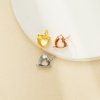 7MM Heart Prongs Bezel Pendant Settings,Rose Yellow Gold Plated Stainless Steel Heart Pendant Charm,Minimalist Heart Pendant,Simple Pendant Blank 1431455