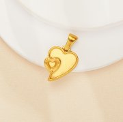 Heart Bezel Stainless Steel Pendant Settings,Gold Plated Stainless Steel Heart Pendant Charm,DIY Pendant Supplies 1431532