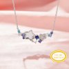 Keepsake Breast Milk Resin Star Bezel Pendant Blank Settings Necklace With Color CZ Stone,Solid 14K 18K Gold Necklace 16''+2'' 1431483