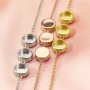 6MM Round Keepsake Breast Milk Bezel Settings Resin Solid 14K Gold DIY Pendant Bezel Necklace Chain 18''+2'' 1411304-1