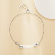 Tube Glass Bottle Stainless Steel Pendant Bracelet,Minimalist Perfume Vial Pendant Chain Bracelet,DIY Bracelet Supplies 1900347