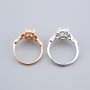 6x8MM Oval Prong Ring Settings Solid 925 Sterling Silver Rose Gold Plated Vintage Style Lace Set Size DIY Ring Bezel for Gemstone Supplies 1224084