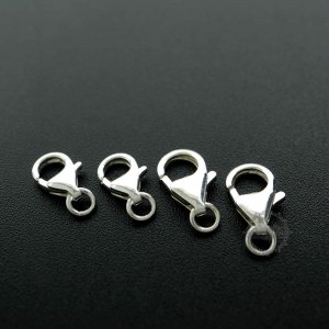 5Pcs 10-12MM Solid 925 Sterling Silver Lobster Clasp DIY Jewelry Supplies Findings 1522006