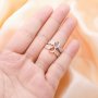6x8MM Oval Prong Ring Settings,Tree Branch Leaf Solid 925 Sterling Silver Rose Gold Plated Ring,Art Deco Ring,DIY Ring Supplies 1224189