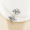 8MM Round Stainless Steel Pendant Settings With Two Loops,Minimalist Hexagon Pendant Charm Connector,DIY Pendant Blank Supplies 1431545