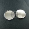 10pcs 25mm round lace rhodium color plated brass metal bezel tray setting DIY pendant jewelry supplies 1411101