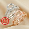 8MM Round Prong Ring Settings,Stackable Solid 925 Sterling Silver Ring,Breast Milk Resin 2x4MM Marquise Stacker Birthstone Ring Band,DIY Ring Set 1294496