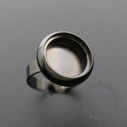 5pcs 16mm round bezel 5mm depth gun black brass floating ring 1210024-3