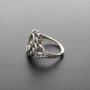 1Pcs 8X10MM Oval Cabochon Bezel Tree Leaf Antiqued Solid 925 Sterling Silver Adjustable Ring Settings 1223095