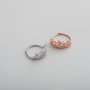 1Pcs 3MM Round Simple 5 Stones Silver Rose Gold Gemstone Cz Stone Luxury Crown Prong Bezel Solid 925 Sterling Silver Adjustable Ring Settings 1210045