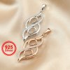 5x7MM Oval Prong Bezel Pendant Settings Mother Child Two Stones Rose Gold Plated Solid 925 Sterling Silver Charm Supplies 1421185