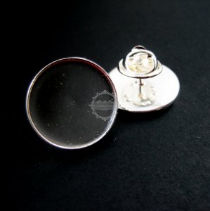 20pcs silver 20mm base setting size round brooch pin DIY setting tray supplies 1582023