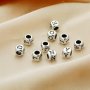 4MM Initial Letter Square Beads Charm,Alphabet Charm,Solid 925 Sterling Silver Charm,2.5MM Hole Bead,DIY Custom Name Charm For Jewelry Making 1421189