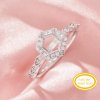 Hexagon Prong Ring Settings,Solid 14K 18K Gold Moissanite Ring,Elegant Art Deco Ring,DIY Ring Supplies 1294985