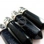 4pcs 9x30mm faceted pillar blue sand stone stick stone pendant charm earrings DIY jewelry findings supplies 1820128