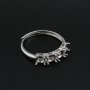 4MM Round Prong Ring Settings 4 Stones Rose Gold Plated Solid 925 Sterling Silver Adjustable Ring Bezel for Gemstone 1212075