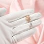 Keepsake Breast Milk Round Halo Prongs Ring Settings Resin Solid 14K Gold with Moissanite Accents DIY Ring Blank Band 1210038-1